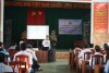 Đồng chí Nguyễn Xuân Thao báo cáo Truyền thông về phòng, chống bạo lực gia đình, ngăn ngừa và giảm thiểu tác hại của bạo lực trên cơ sở giới tại phường Nhơn Hưng, Thị xã An Nhơn