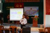 Đồng chí Nguyễn Xuân Thao báo cáo Truyền thông về phòng, chống bạo lực gia đình, ngăn ngừa và giảm thiểu tác hại của bạo lực trên cơ sở giới tại xã Vĩnh Hảo, huyện Vĩnh Thạnh