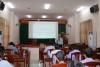 Đồng chí Phan Tuấn Kiệt báo cáo tại buổi truyền thông tại Thị trấn Tuy Phước