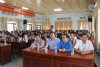 Đồng chí Phạm Hồng Hải báo cáo tại buổi truyền thông kỹ năng sử dụng internet an toàn cho trẻ em tại xã Cát Tiến, huyện Phù Cát