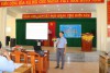 Đồng chí Nguyễn Xuân Thao báo cáo Truyền thông Bình đẳng giới và Phòng ngừa ứng phó với bạo lực trên cơ sở Giới tại xã Ân Hữu, huyện Hoài Ân